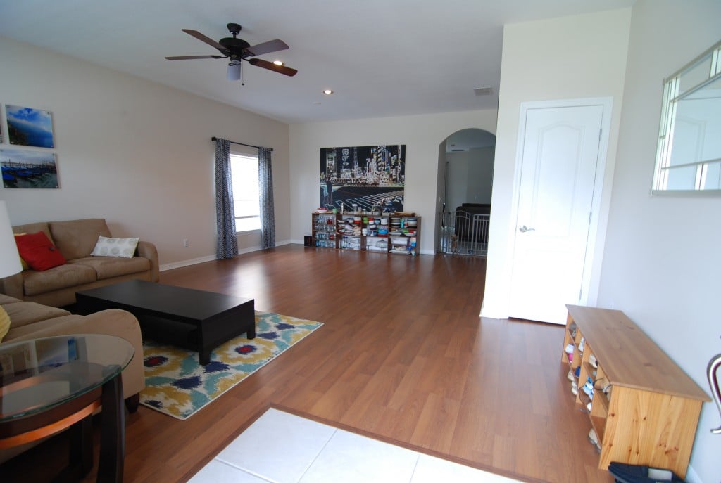 formal living room with entry way