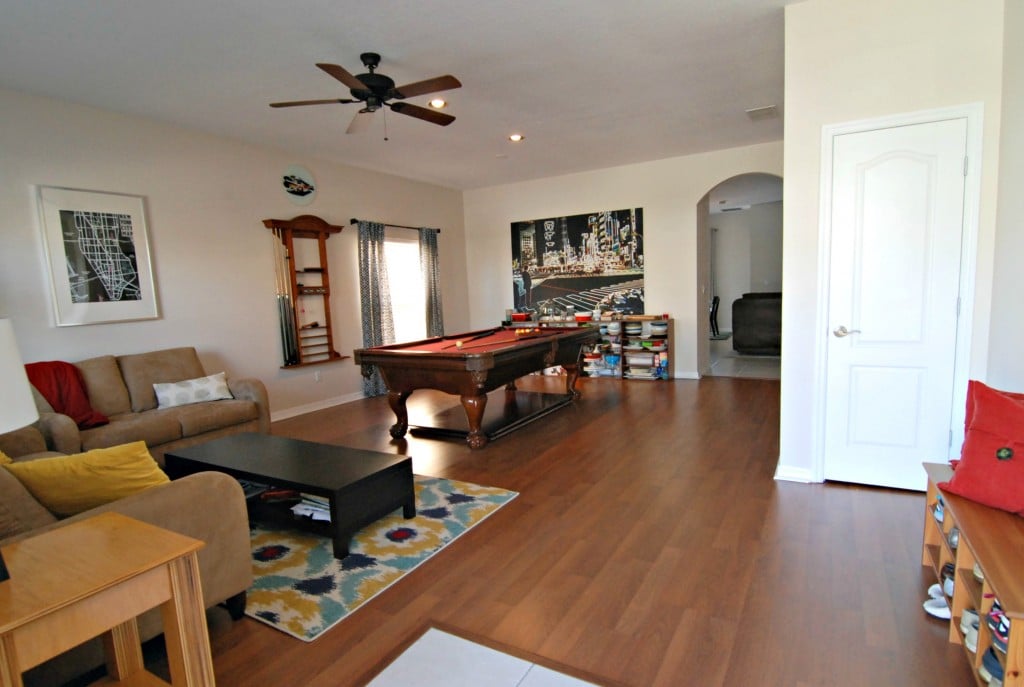 front room with pool table