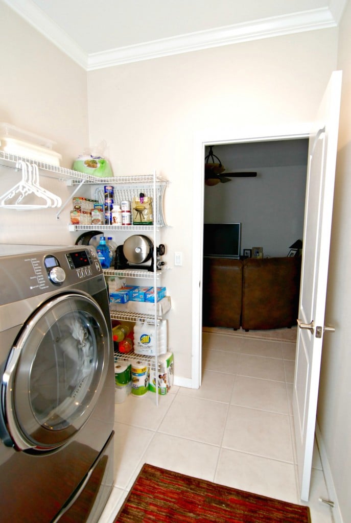 laundry room view of the living room