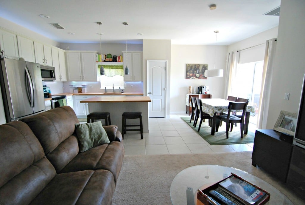 living room and kitchen