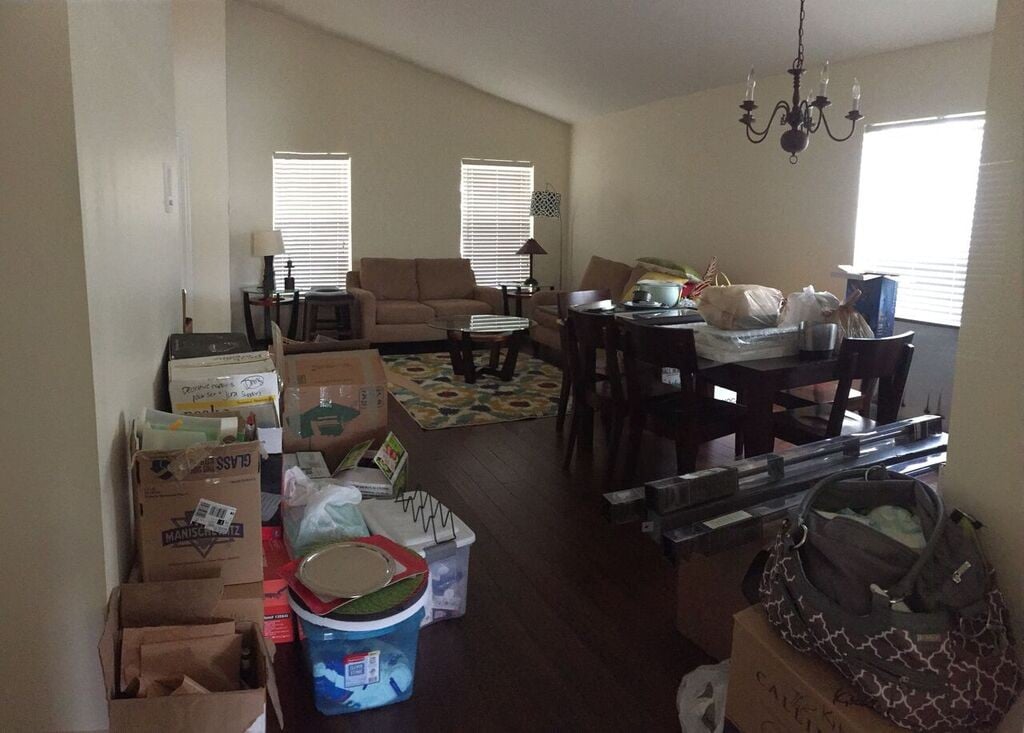 current view of the living and dining room