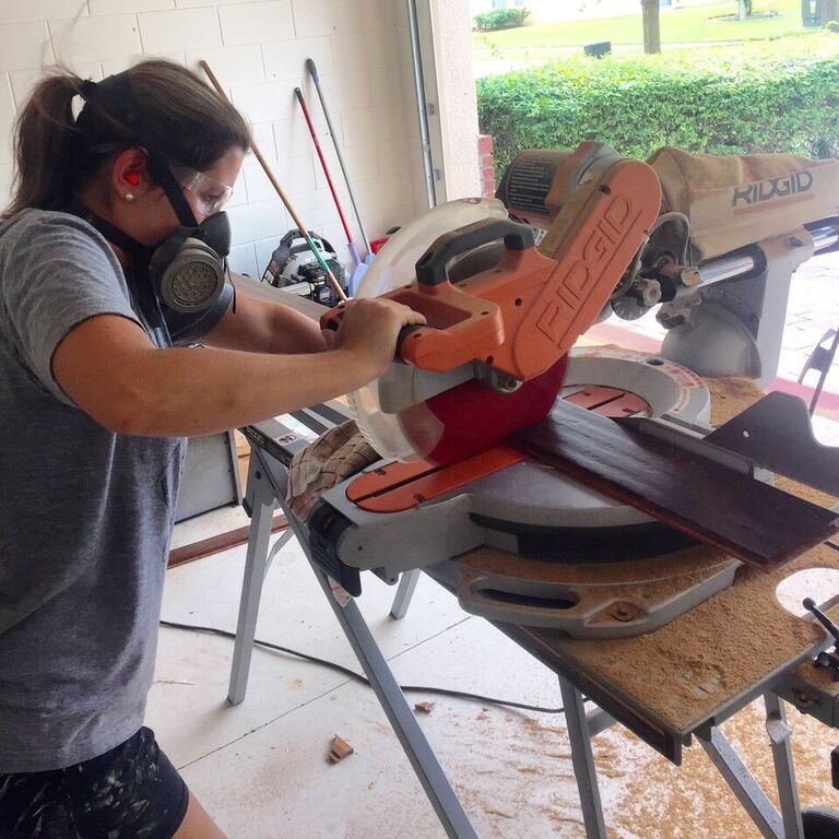 cutting on the miter saw