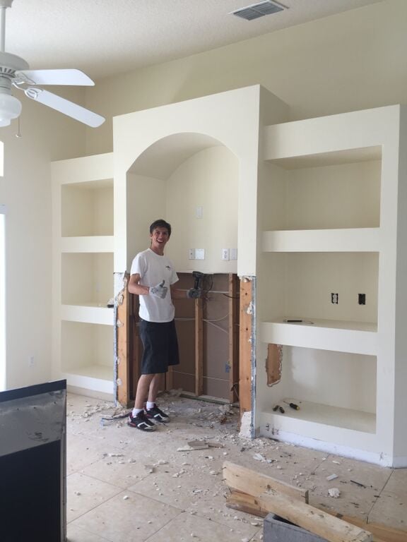 demolition of the entertainment center