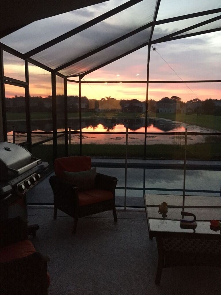sunrise at a florida pool home