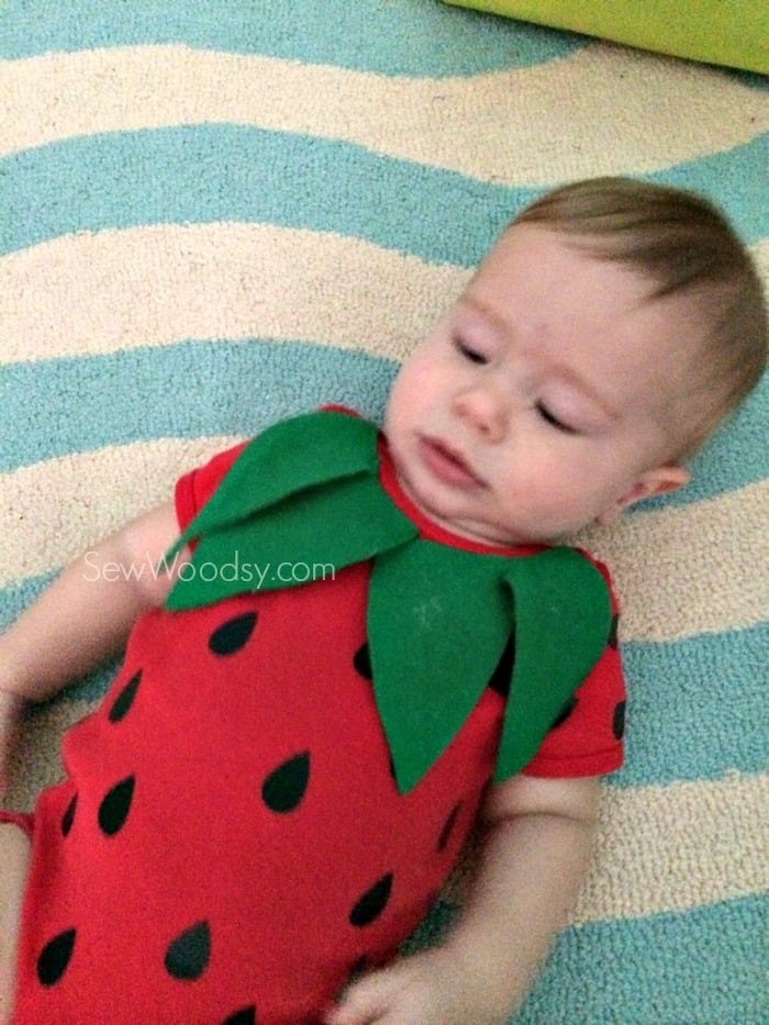 DIY Infant Strawberry Costume