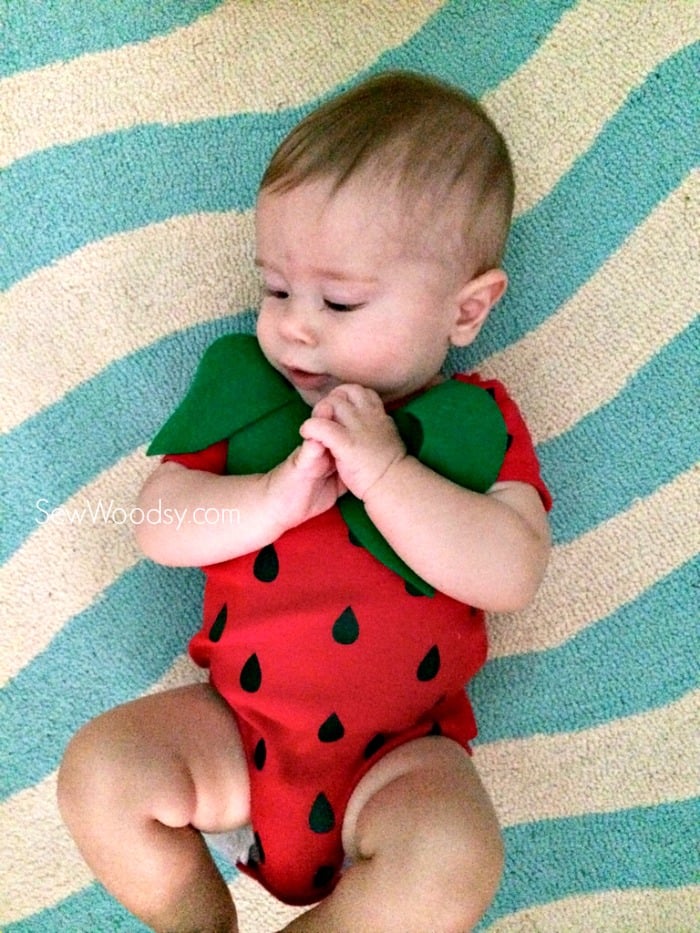 DIY Infant Strawberry Costume