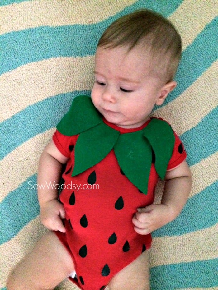 DIY Infant Strawberry Costume