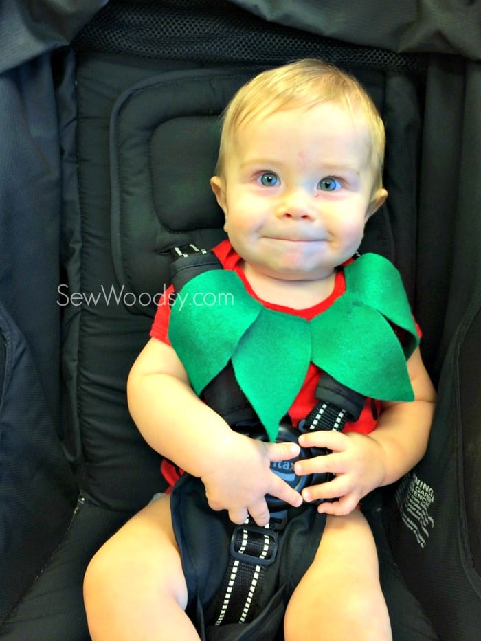 DIY Infant Strawberry Costume