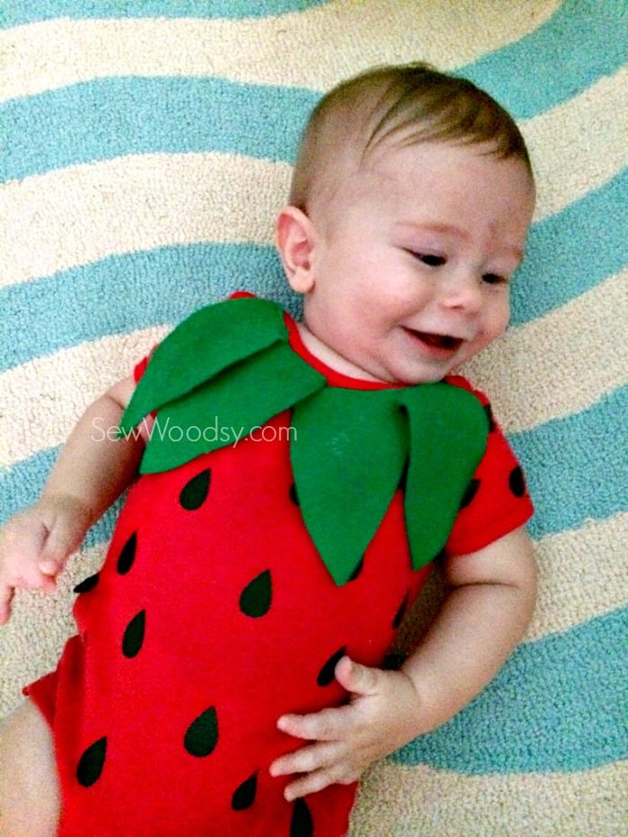 DIY Infant Strawberry Costume