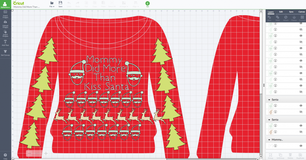 Maternity Pretty Ugly Christmas Sweater in Cricut Design Space