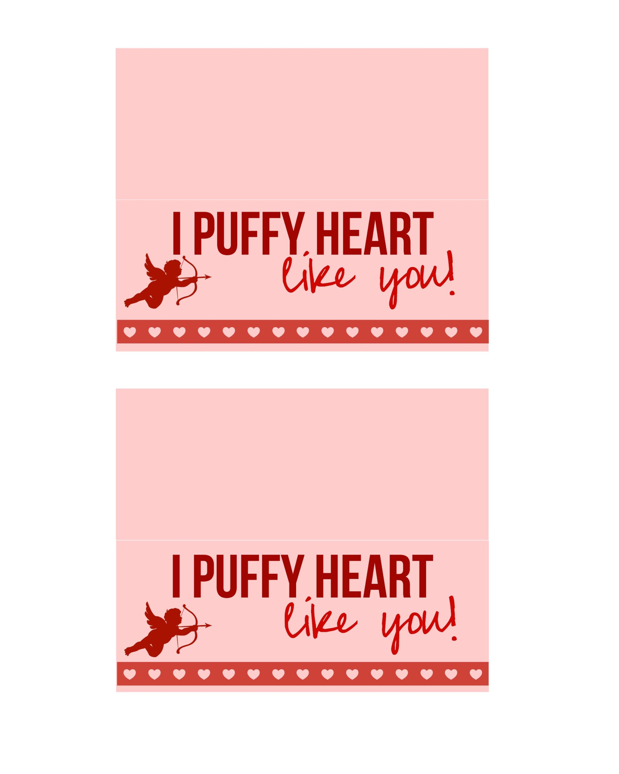 I “Puffy” Heart Like You – Free Printable Baby Valentine to Download