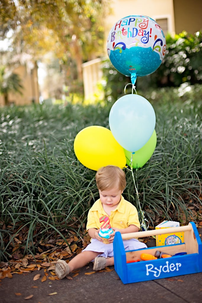 Birthday Photo - terrible 2's balloons