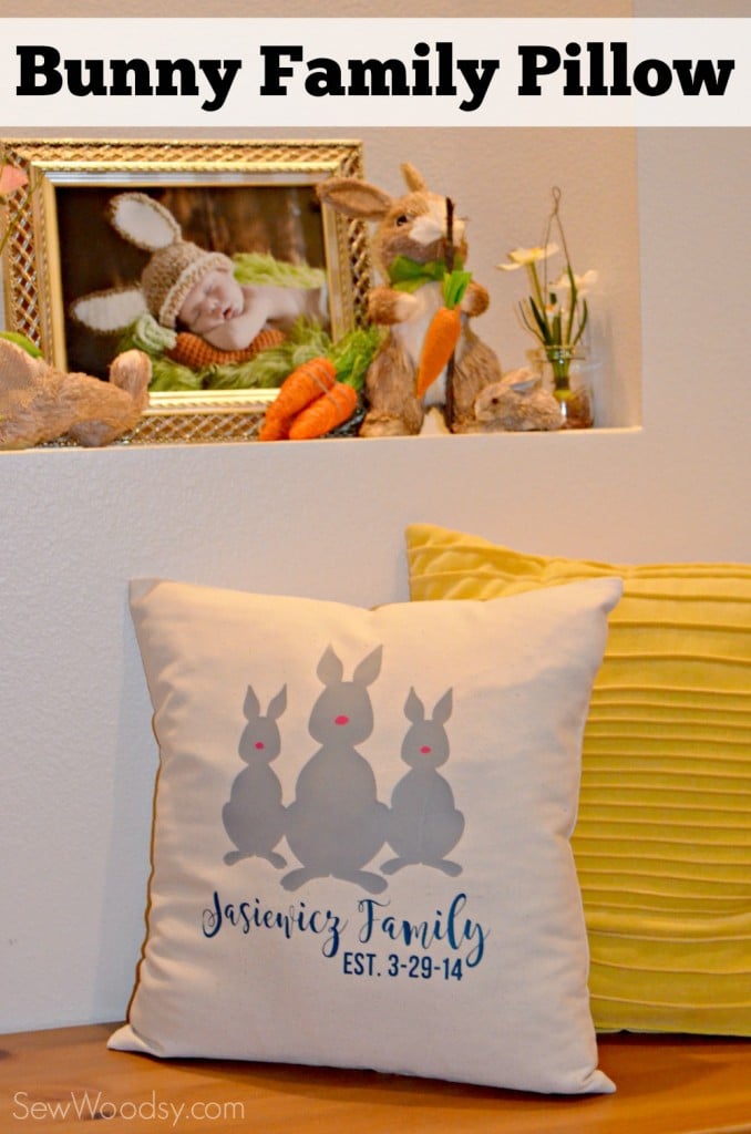 DIY Easter Bunny No Sew Pillow Using Iron On Fabric Sheets