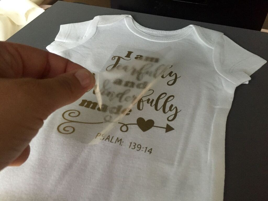 Fearfully and Wonderfully Made Onesie - Peeling off plastic
