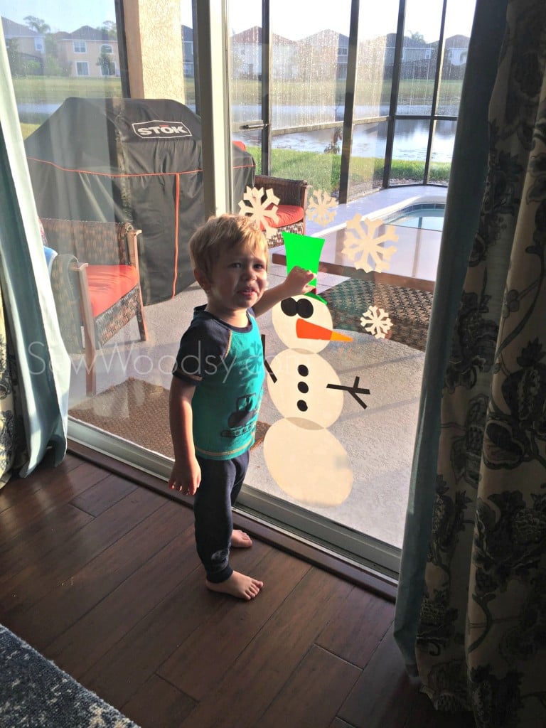 DIY Toddler-Friendly Snowman Window Clings