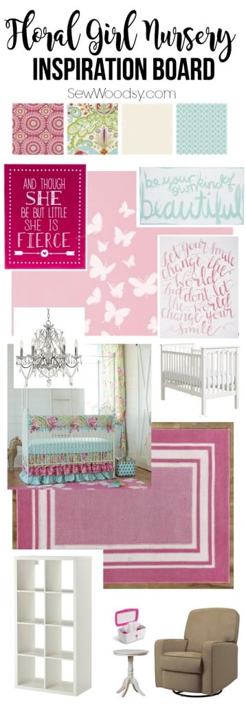 Floral Girl Nursery Inspiration Board