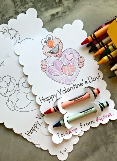 DIY Elmo Coloring Valentine