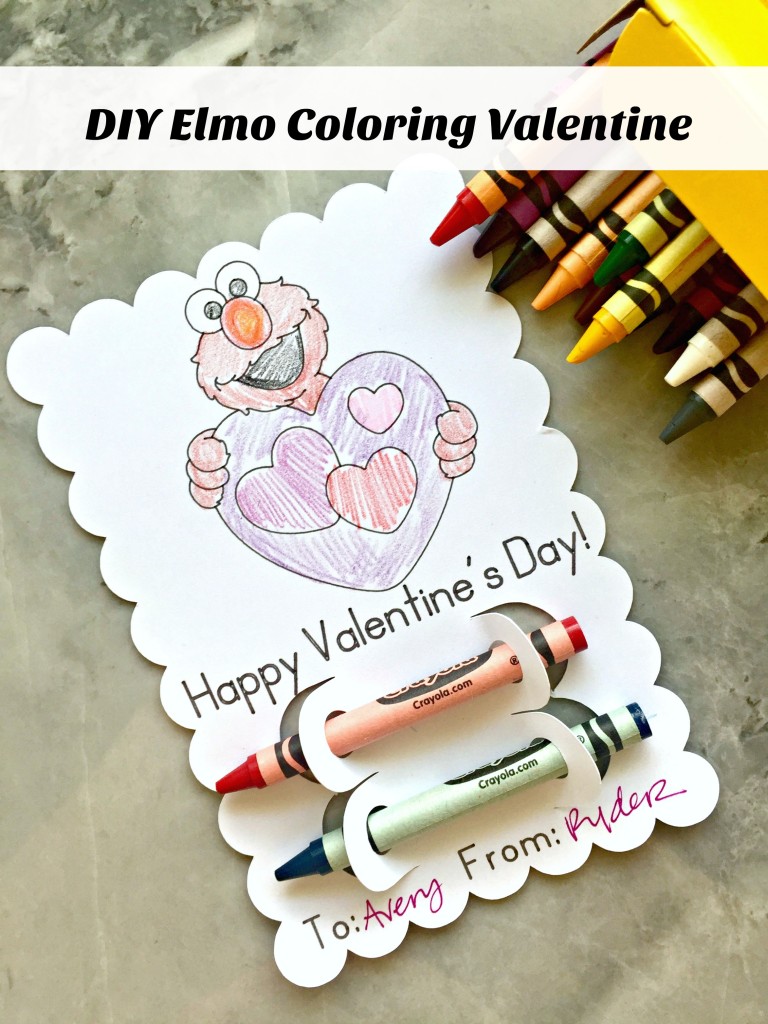 DIY Elmo Coloring Valentine