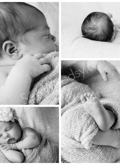 Newborn Photo Black and White Details