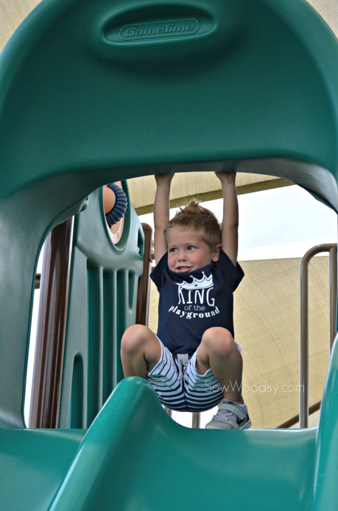 DIY King of the Playground - playing on the slide
