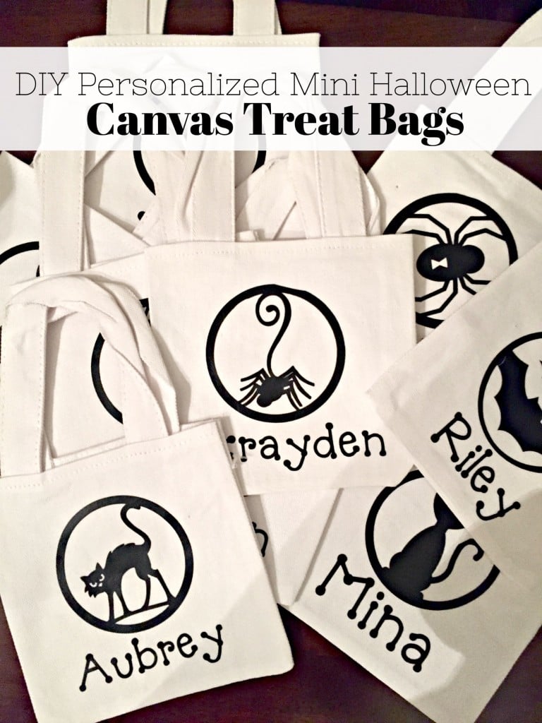 DIY Personalized Mini Halloween Canvas Treat Bags