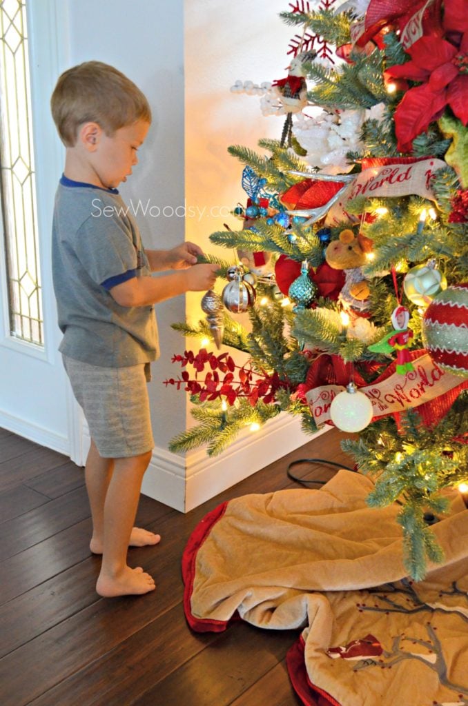 Whimsical Christmas Tree with Toddler Decorating
