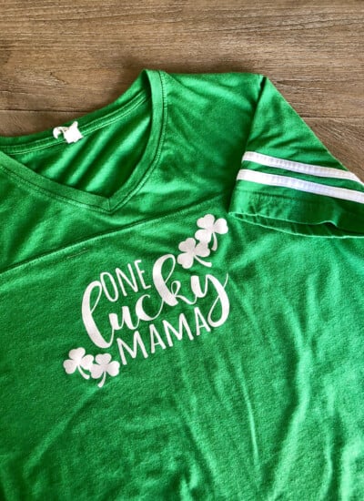 DIY "One Lucky Mama" Iron-On Shirt