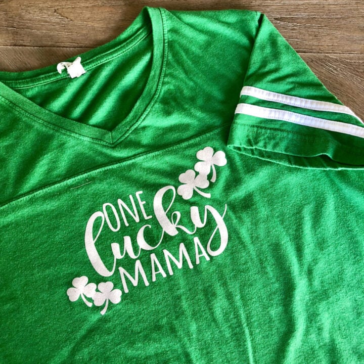 DIY "One Lucky Mama" Iron-On Shirt