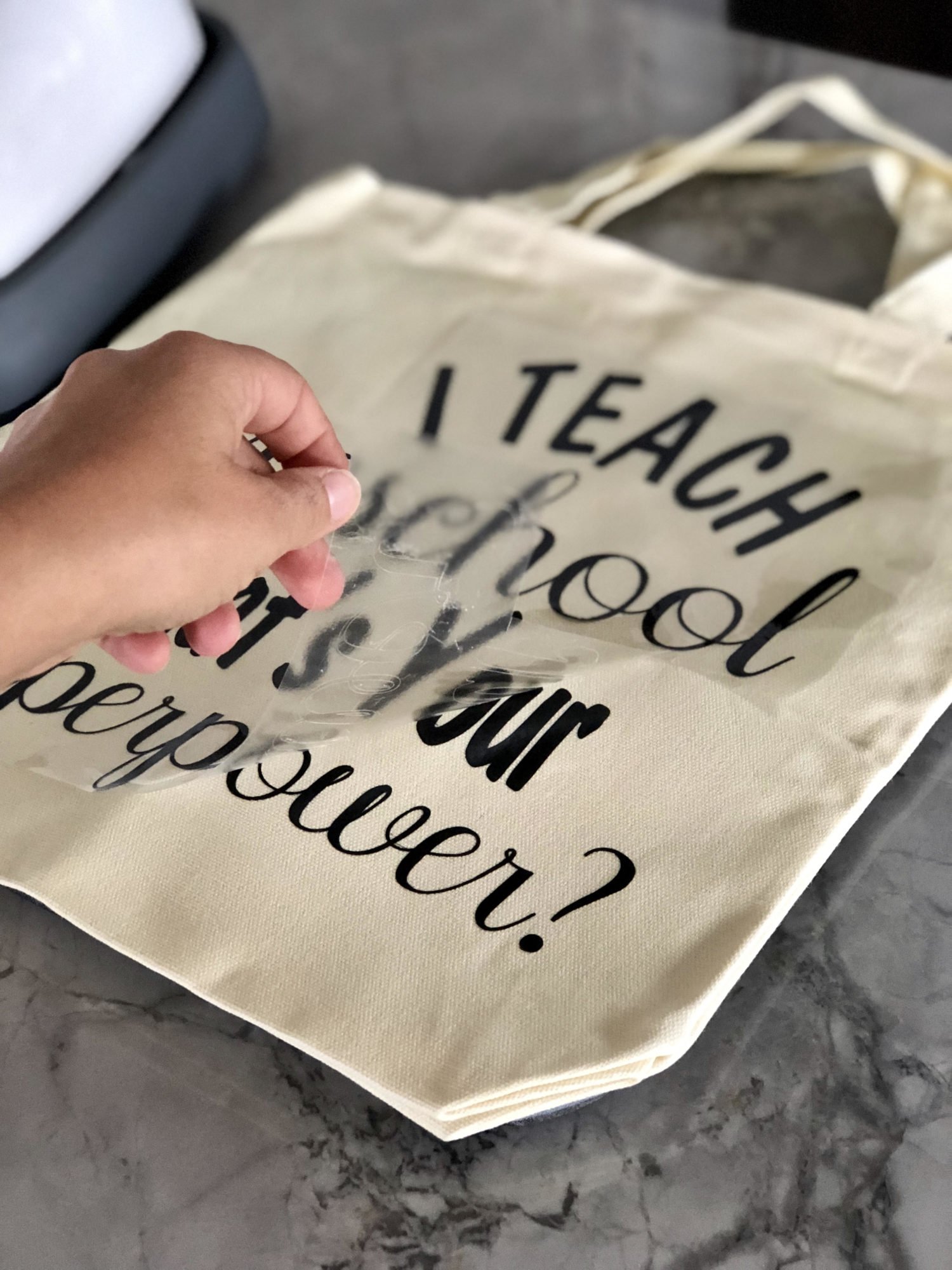 I Teach Preschool. What's Your Superpower? DIY Tote Bag - Sew Woodsy