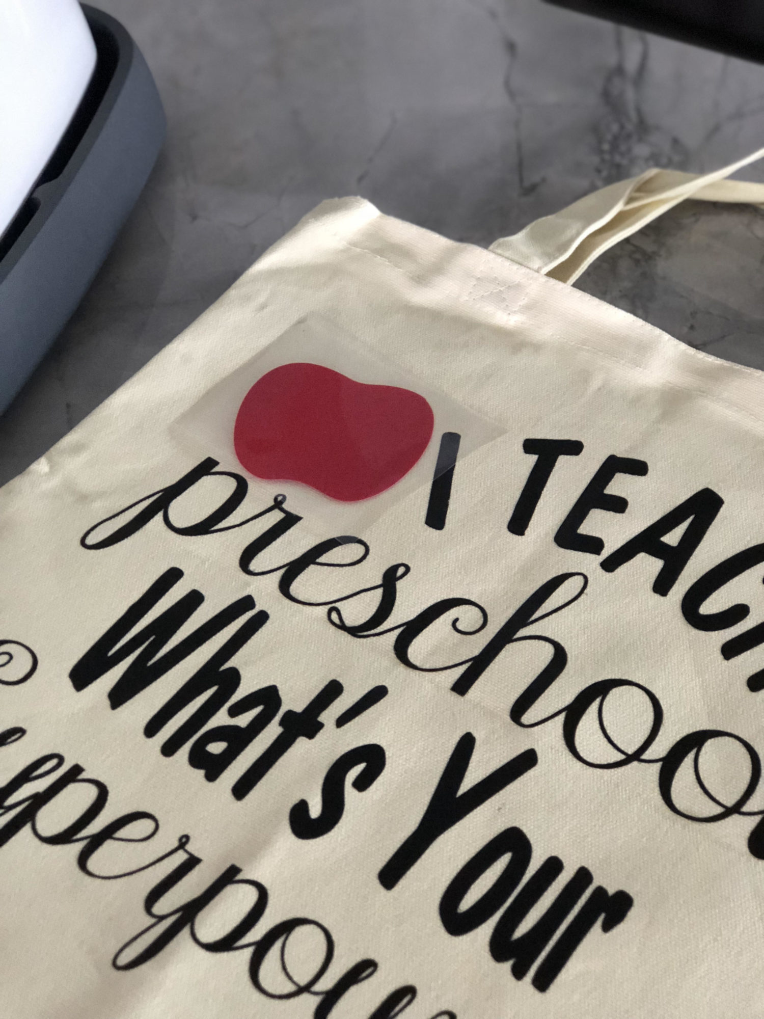 I Teach Preschool. What's Your Superpower? DIY Tote Bag - Sew Woodsy