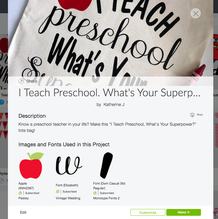 "I Teach Preschool. What's Your Superpower?" DIY Tote Bag