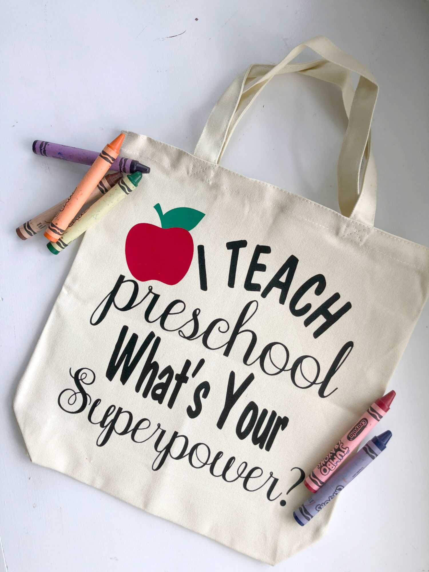 "I Teach Preschool. What's Your Superpower?" DIY Tote Bag