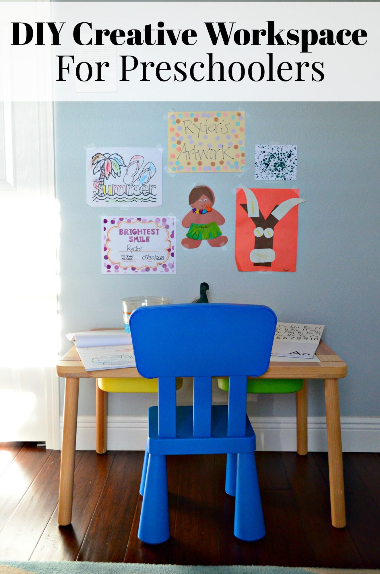 DIY Creative Workspace For Preschoolers - Sew Woodsy