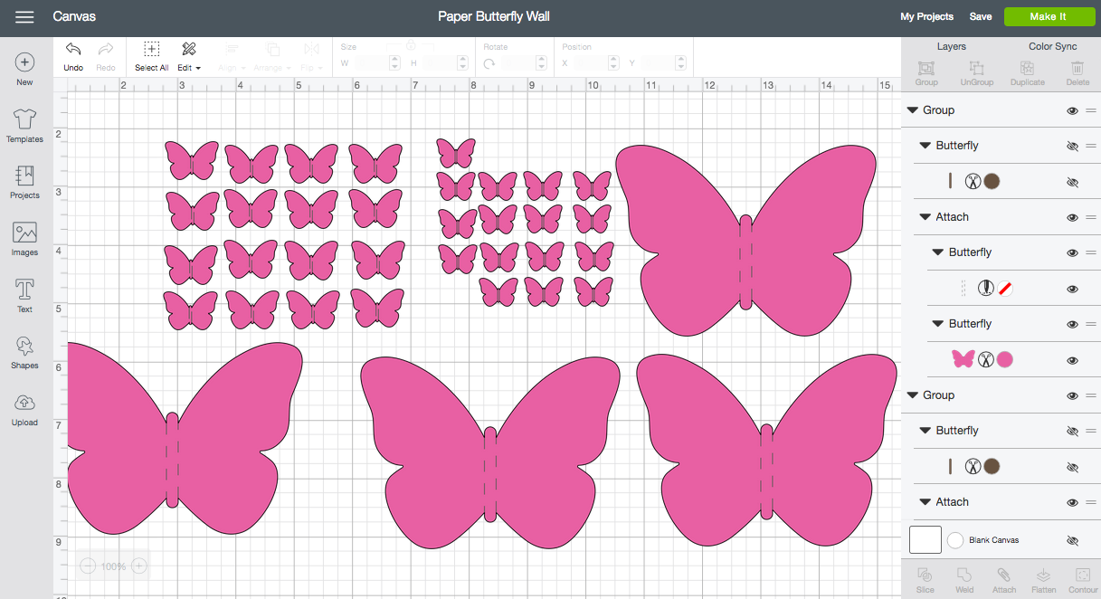 Paper Butterfly Wall - Cricut Design Space