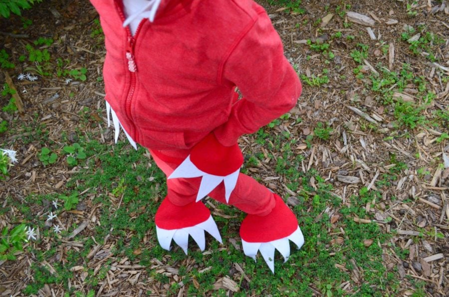 No Sew Dinosaur Costume with dino details