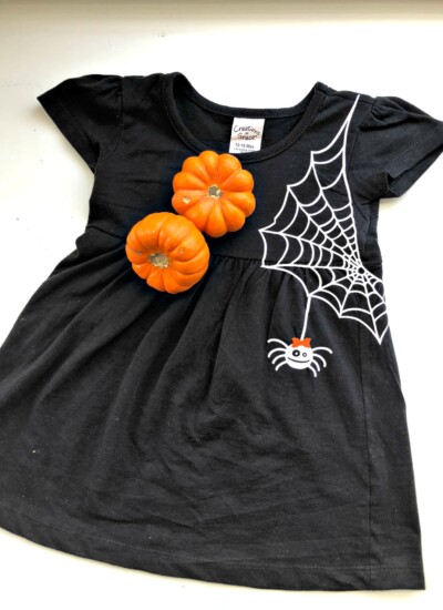 Toddler Girls DIY Spider Web Dress Cricut Design Space Screen Shot
