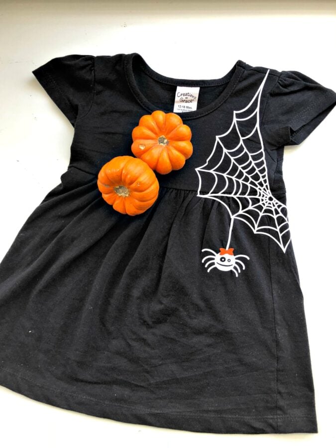 Toddler Girls DIY Spider Web Dress Cricut Design Space Screen Shot