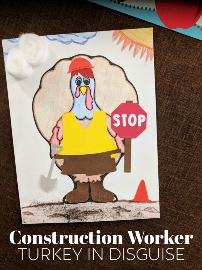 Construction Worker Turkey in Disguise