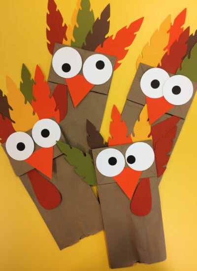 Turkey Paper Bag Puppets Thanksgiving Activity