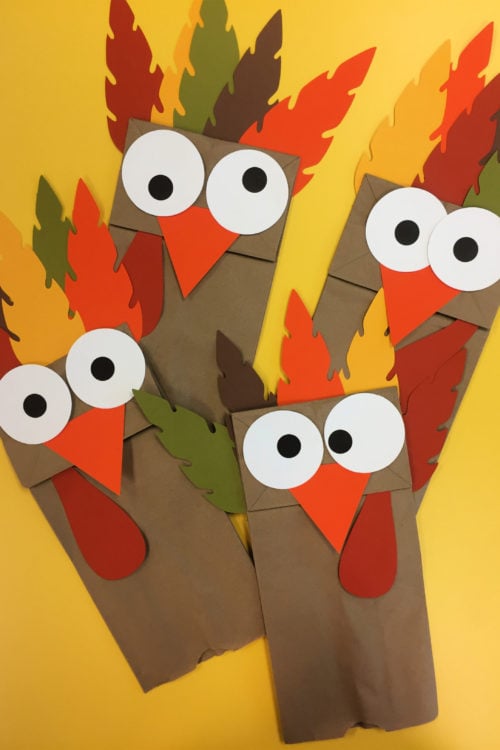 Turkey Paper Bag Puppets Thanksgiving Activity