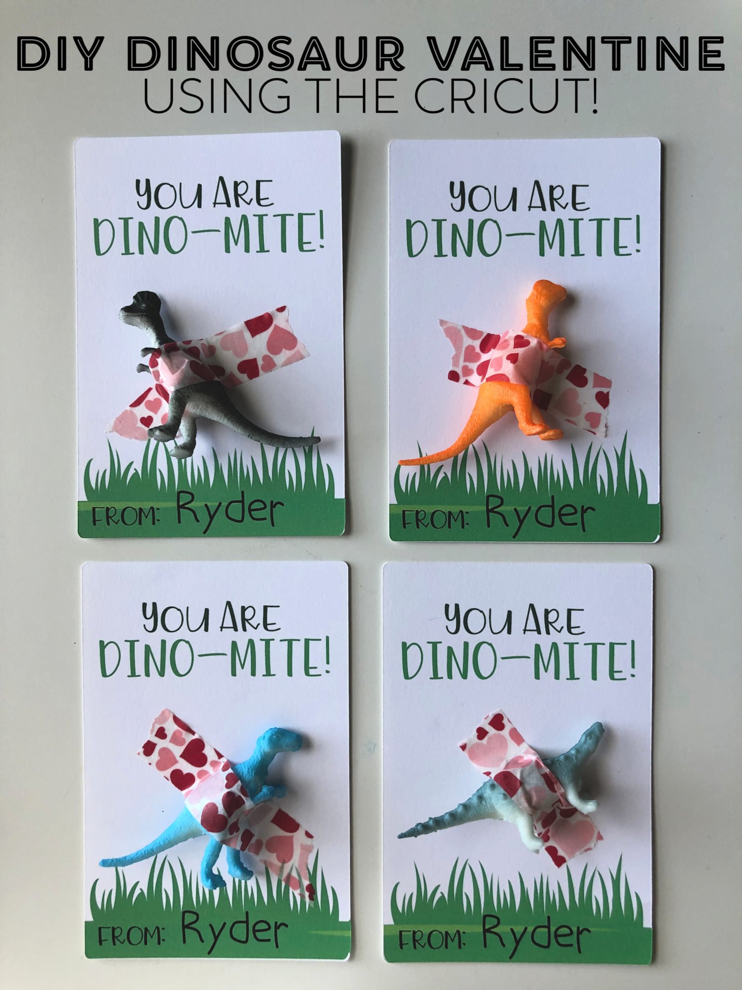 DIY Dinosaur Valentine using the Cricut