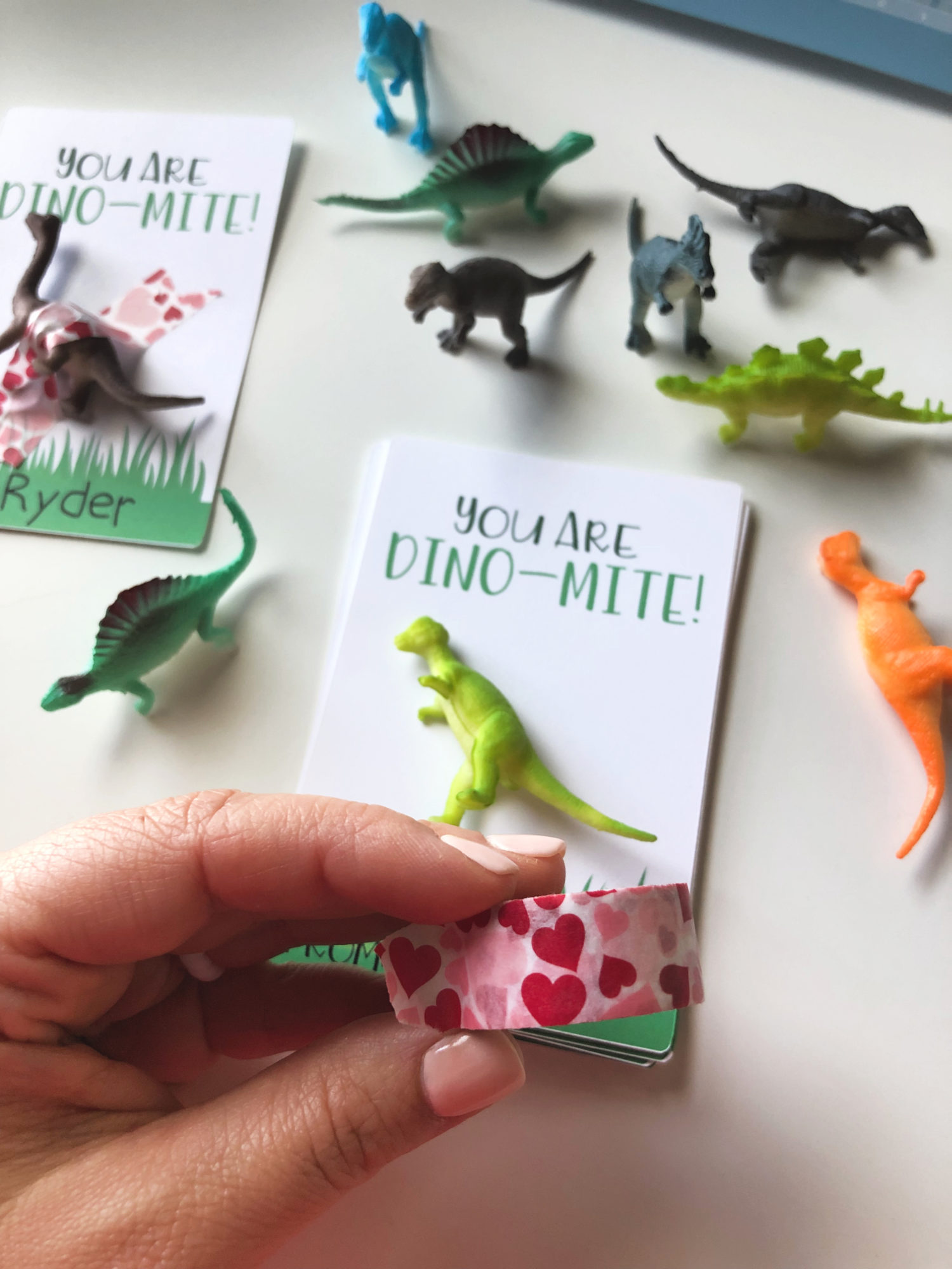 Dino-Mite Valentine with Washi Tape