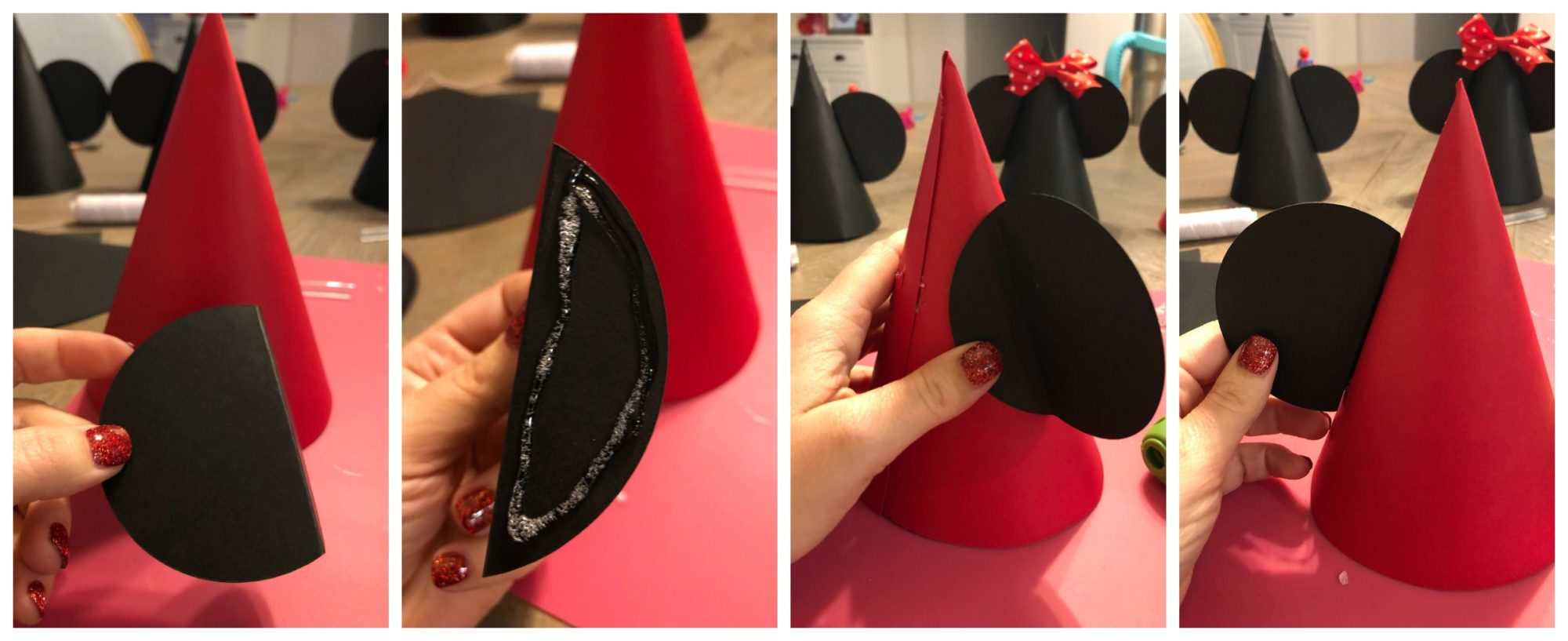 DIY Minnie and Mickey Mouse Party Hats - Sew Woodsy