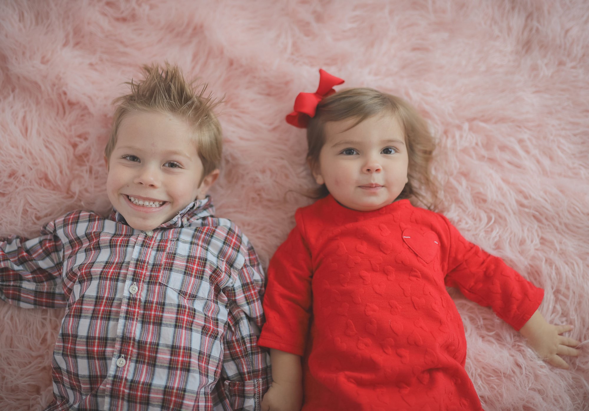 Valentines Day Siblings Fur Carpet Photo