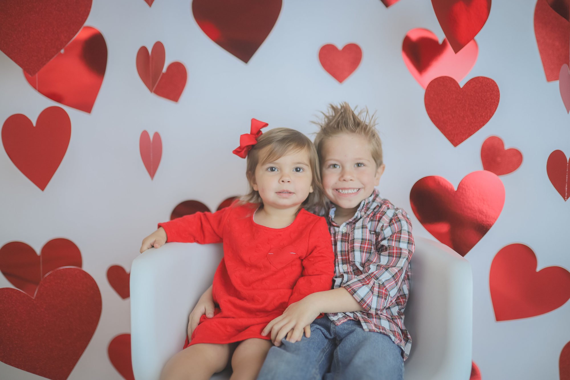 Valentines Sibling Heart Photo