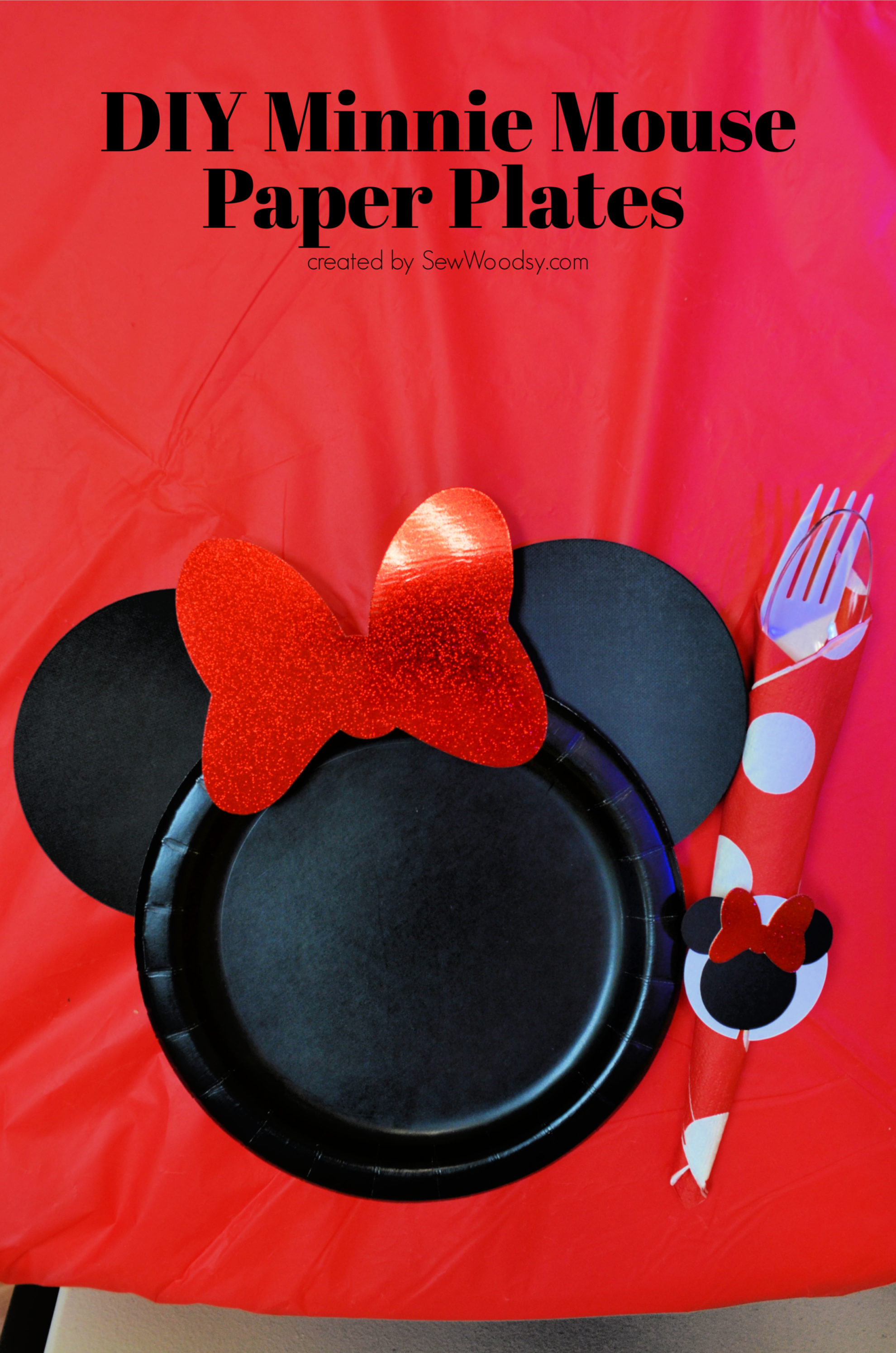 Diy Minnie Mouse Paper Plates Sew Woodsy
