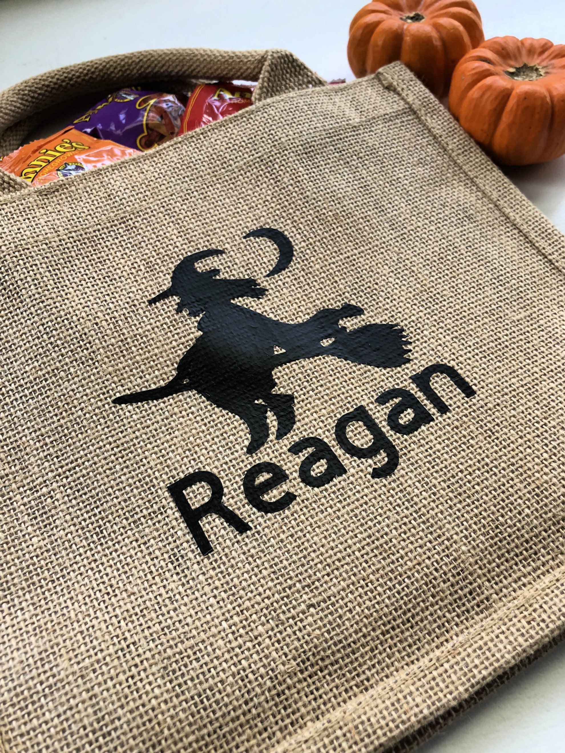 Personalized Burlap Trick or Treat Bag For Halloween