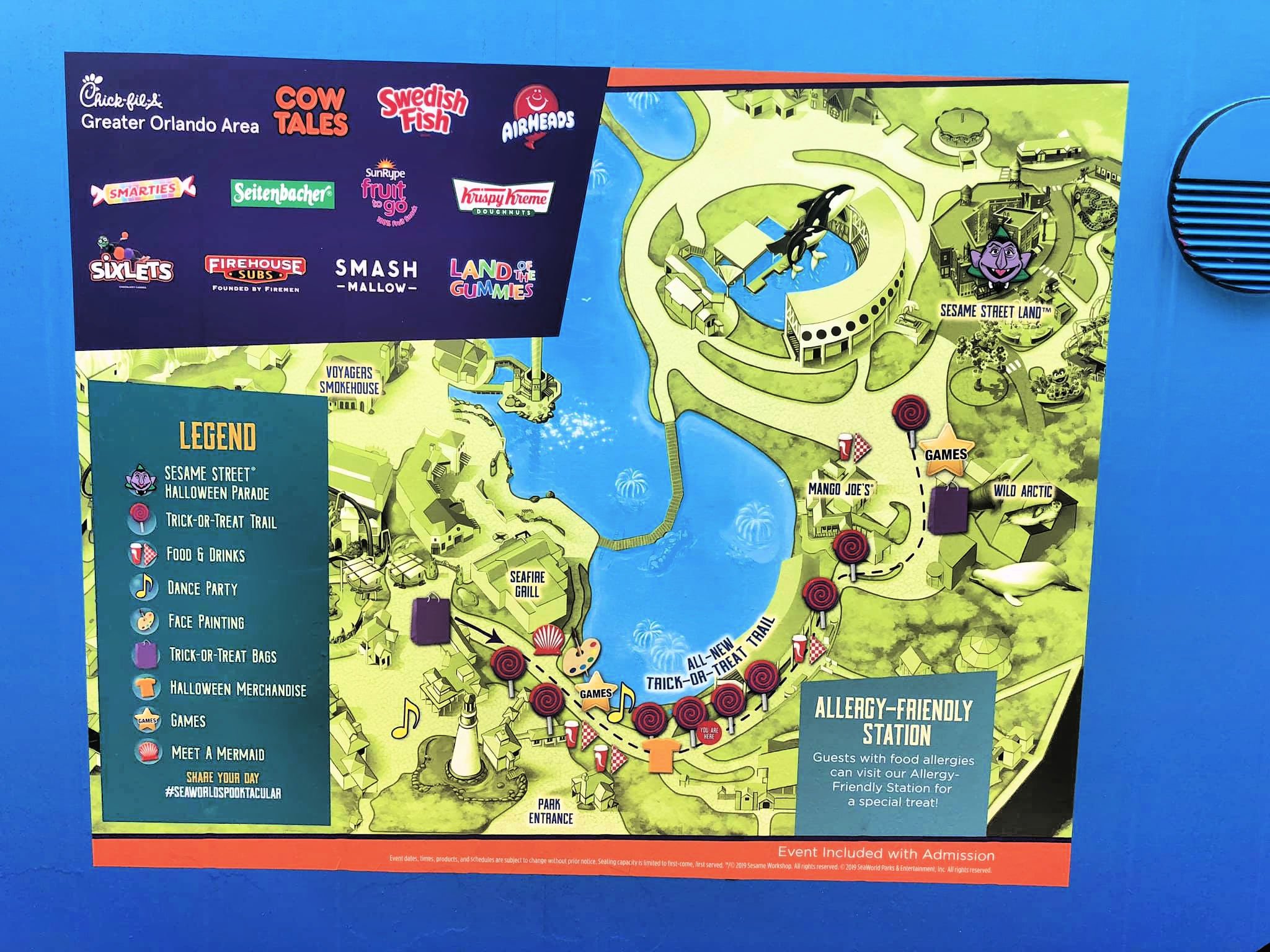 SeaWorld Orlando Halloween Spooktacular 2019 - Candy Station Map