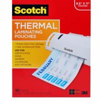 Scotch Thermal Laminating Pouches, 100-Pack, 8.9 x 11.4 inches, Letter Size Sheets 