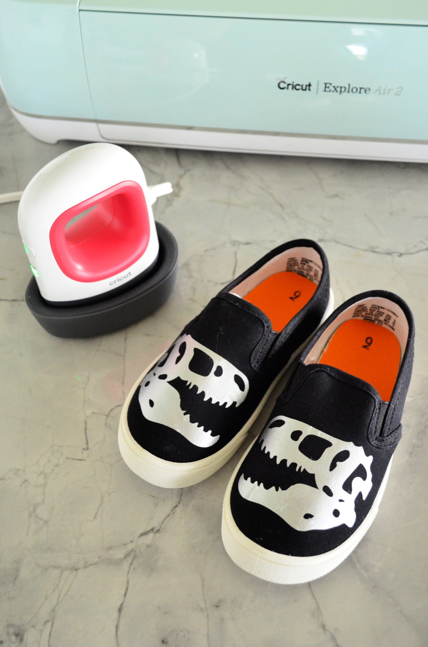 DIY Dinosaur Canvas Shoes using Cricut EasyPress Mini